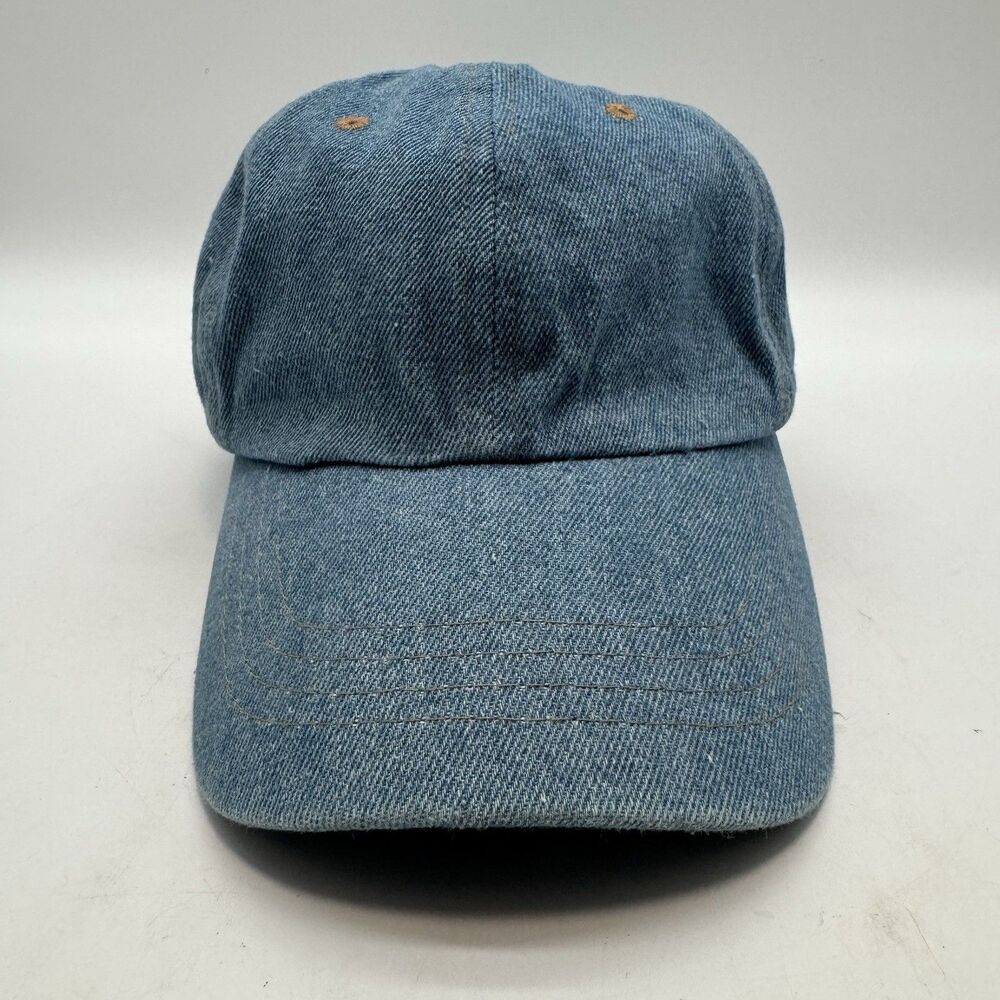 Vintage MUDD Y2K Blue Jean Denim Baseball Cap w/Stretchy Tie Back Softgirl Twee